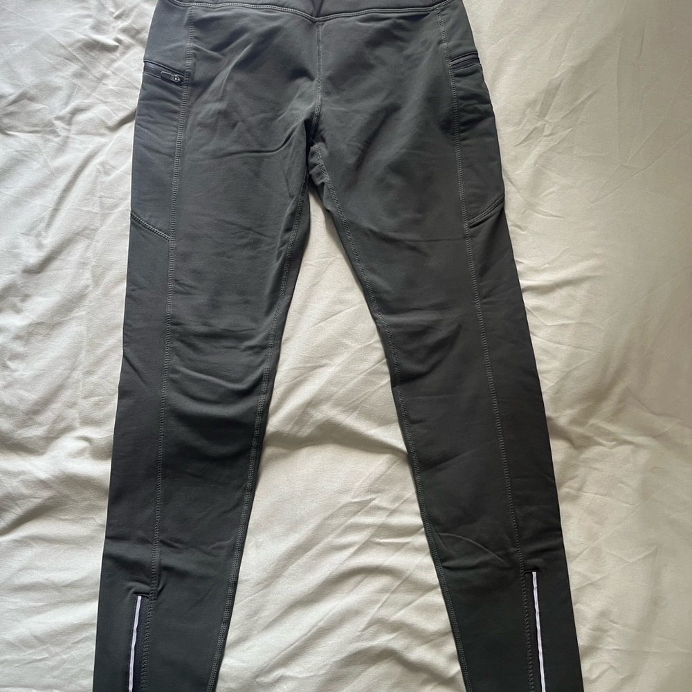 Dark Green Fleece-Lined Athletic Leggings (NEVER WORN)